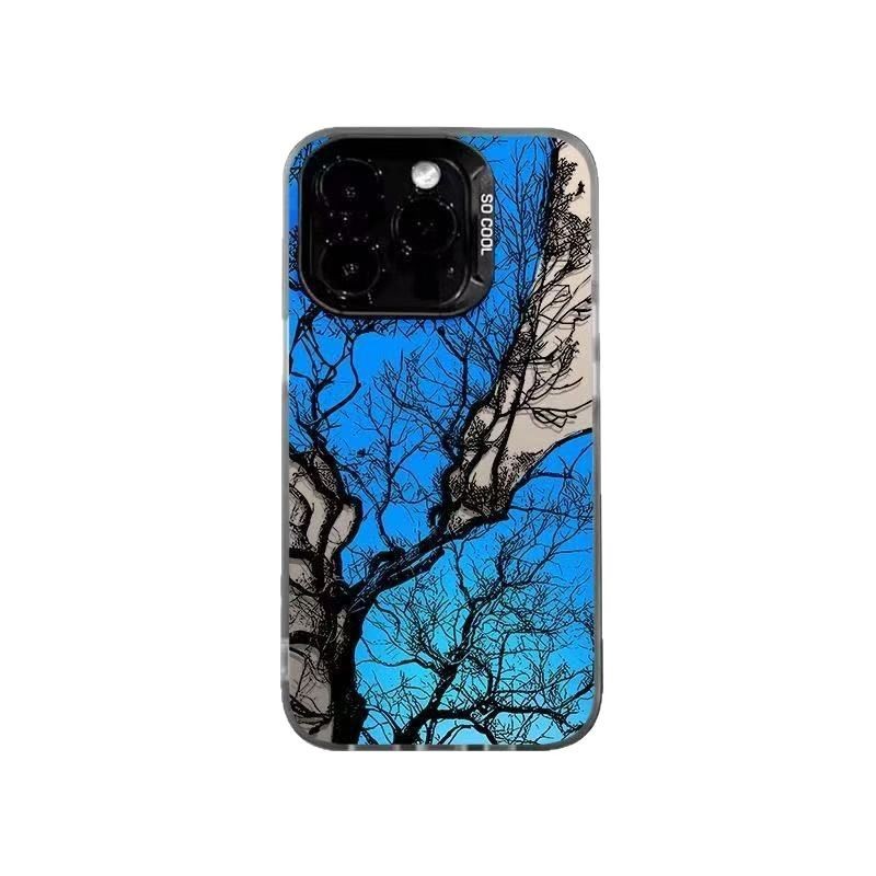 Nuevo árbol antiguo azul para iPhone 16 funda para teléfono móvil Apple 15promax/14 personalidad 13pro12 Europa y América