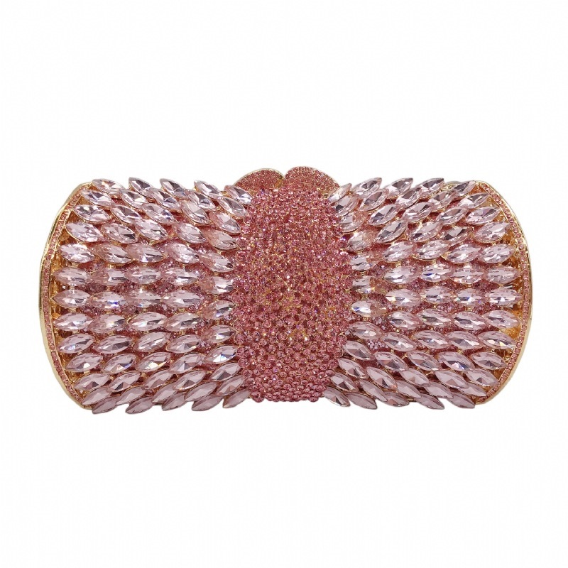 Fuente transfronteriza bolsas de cena de diamantes metálicas, bolsas de mano de diamantes, ropa de noche, bolsas de mujer, color negro duro.