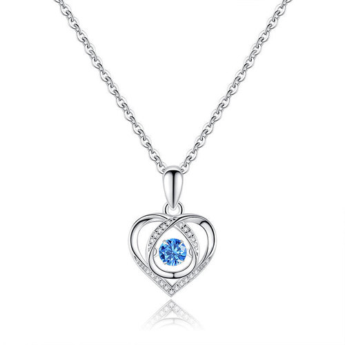 Smart heart-shaped necklace water drop pendant s925 silver-plated beating heart accessories Valentine's Day necklace jewelry wholesale