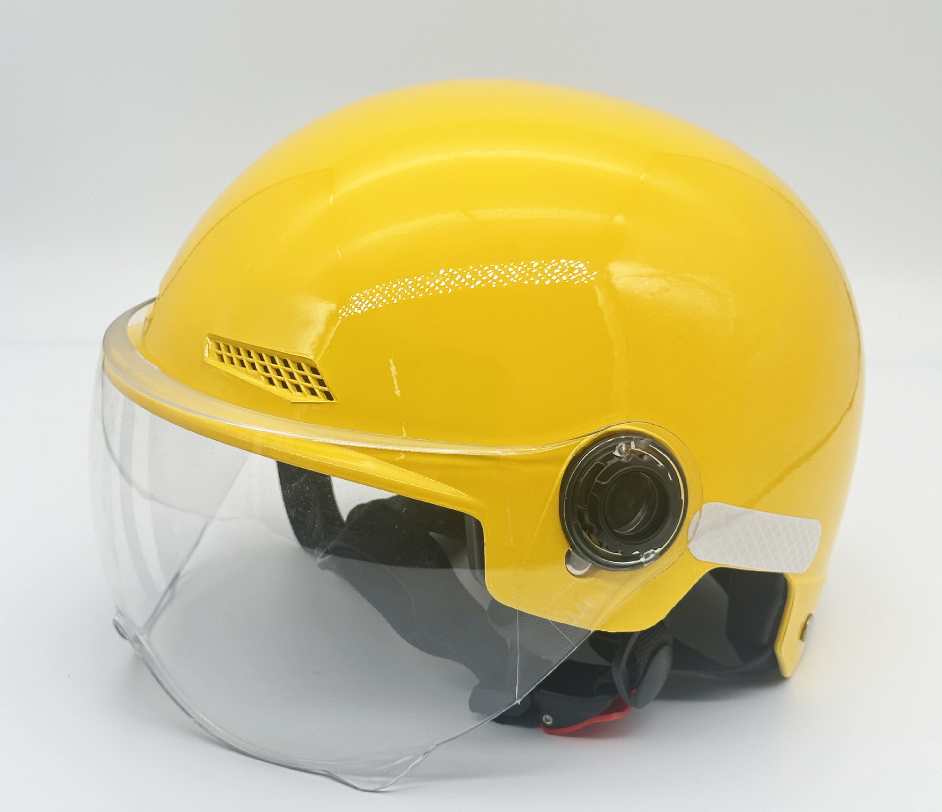 Universal – Motosiklet kaskı (dəbilqə) Helmet - lemon-yellow-transparent-short-visor-lightweight-breathable-one-size