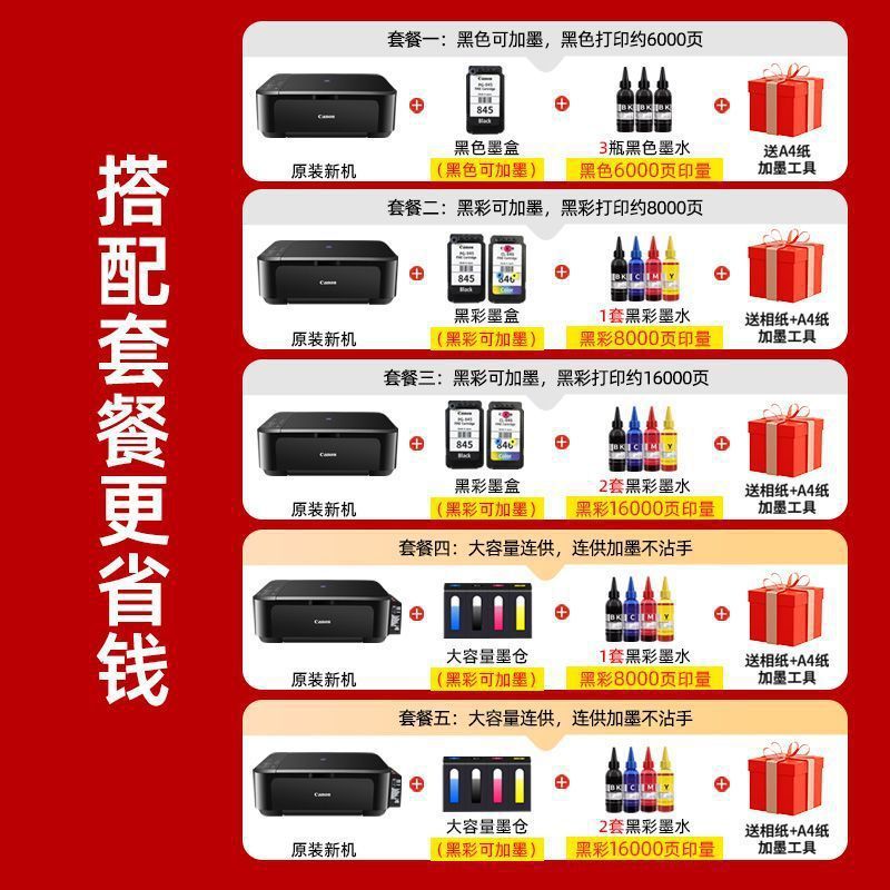 彩色喷墨打印机3680家用小型复印扫描一体机手机无线远程A4|undefined