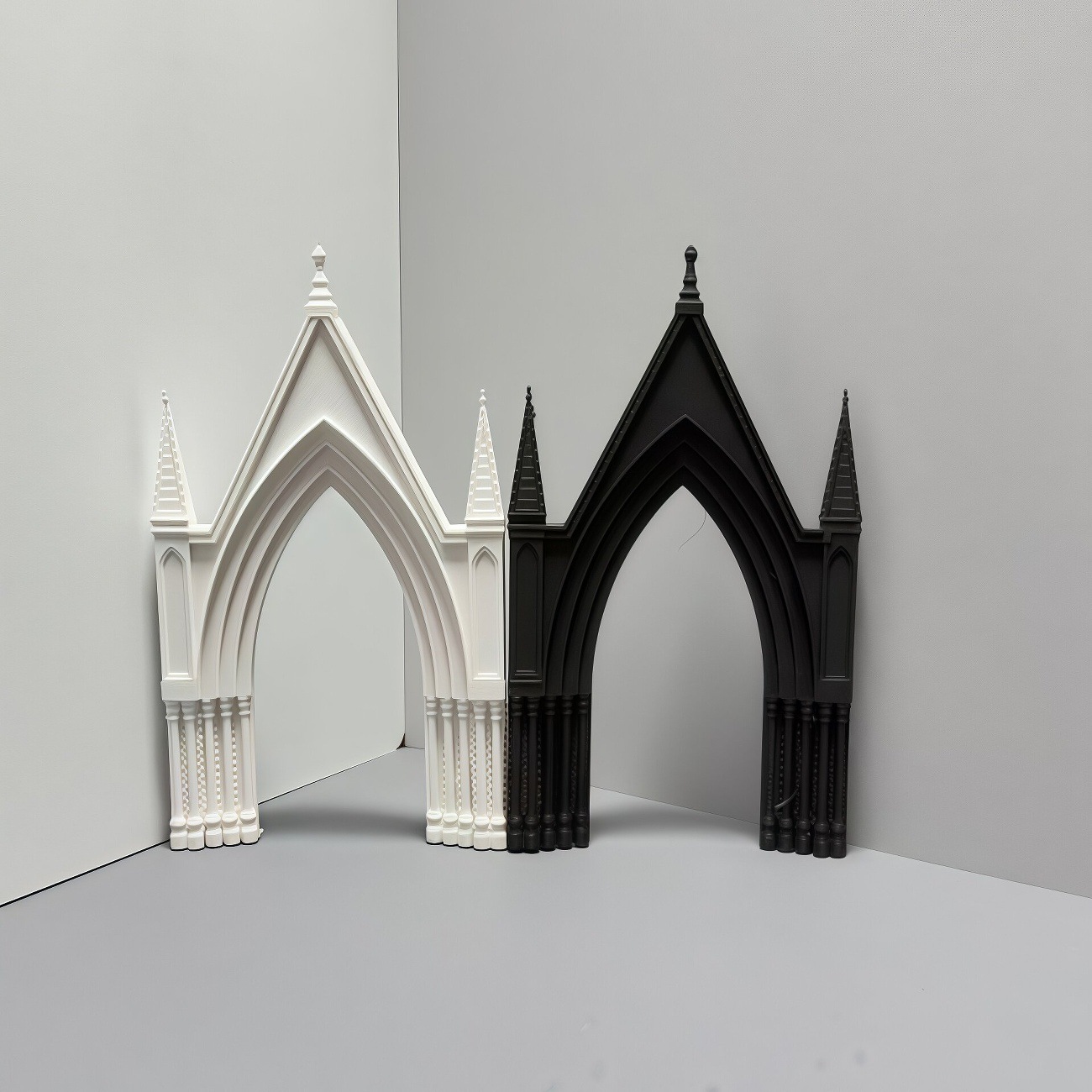 BJD dollhouse model background, window accessories, European-style doors, windows, arches, anime figure scene DIY anime board material