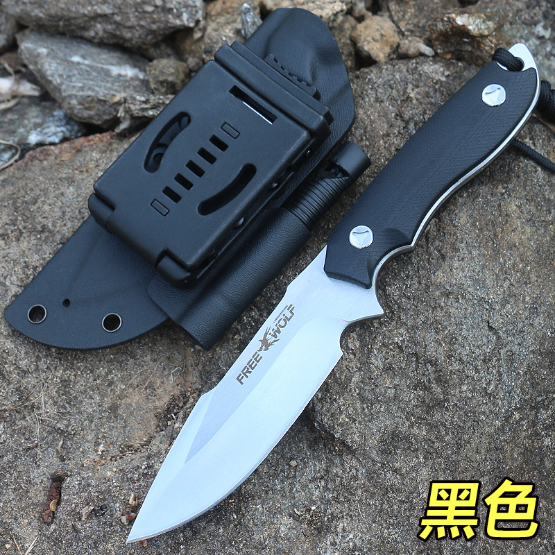 Venta directa de cuchillo recto multifuncional para exteriores, mango G10, cuchillo de autodefensa para acampar, colección para exteriores, cuchillo de fruta, cuchillo recto, cuchillo militar integrado