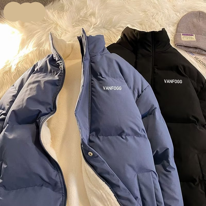 Abrigo de algodón acolchado para hombre 2022 Invierno nuevo abrigo de pan Estilo de Hong Kong guapo abrigo de algodón acolchado con cuello alto suelto ins Abrigo acolchado de algodón del todo fósforo