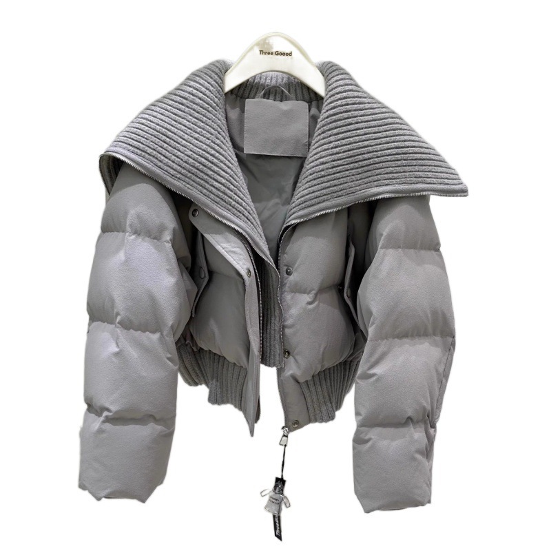 Short fashionable keep warm down jacket with down