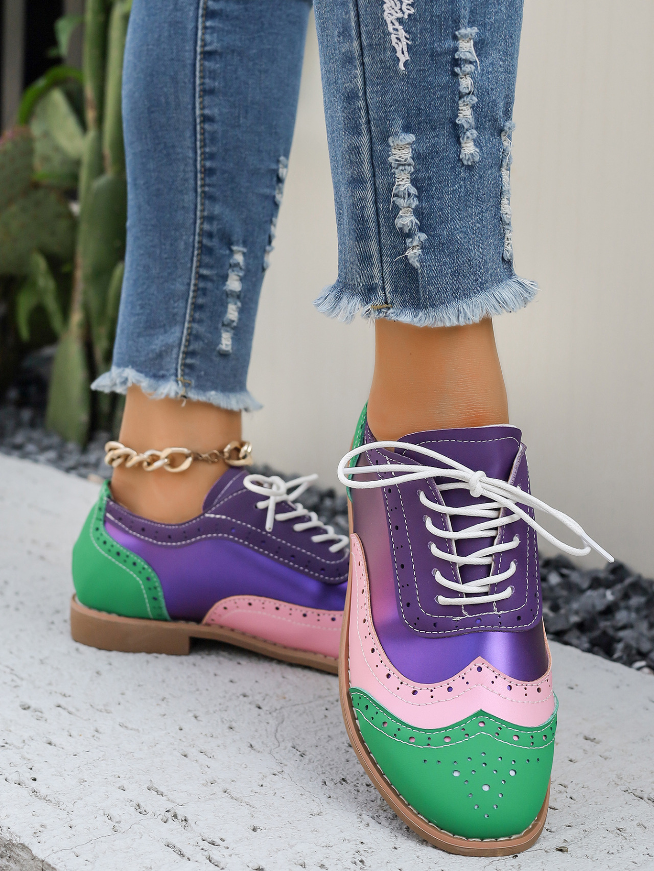 Dámské boty ve stylu brogue, velké velikosti_voghion.com