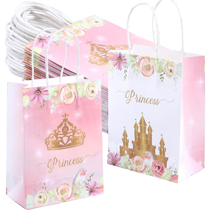 新款亚马逊皇冠城堡可爱礼品纸袋生日派对购物礼品纸袋首饰手提袋
