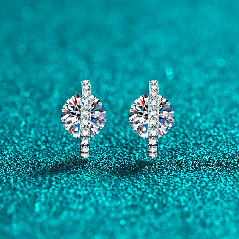 Orecchini a perno da donna Xindeyi in argento sterling S925 con moissanite di colore D, eleganti e squisiti orecchini micro-intarsiati con design planetario,_voghion.com