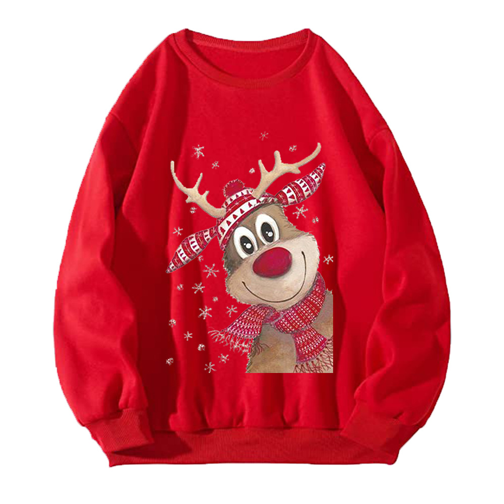 Unisex Hoodies Long Sleeve Printing Christmas Elk display picture 5