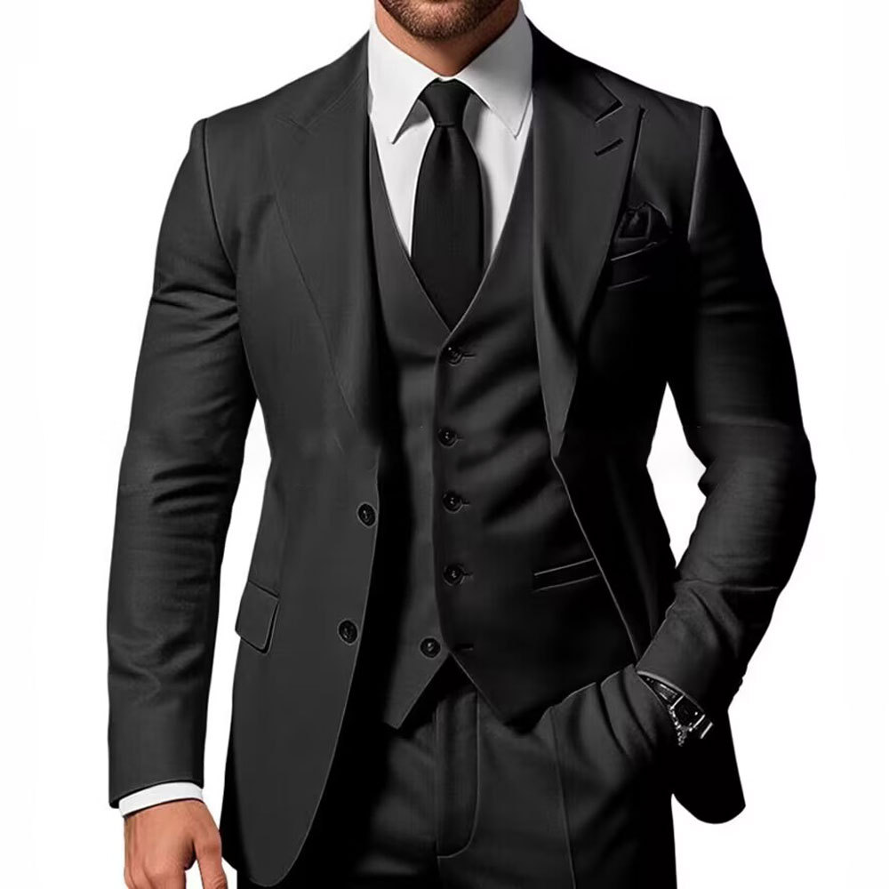 Nuevo traje de hombre traje de tres piezas casual de negocios banquete de baile traje delgado vestido de playa de boda