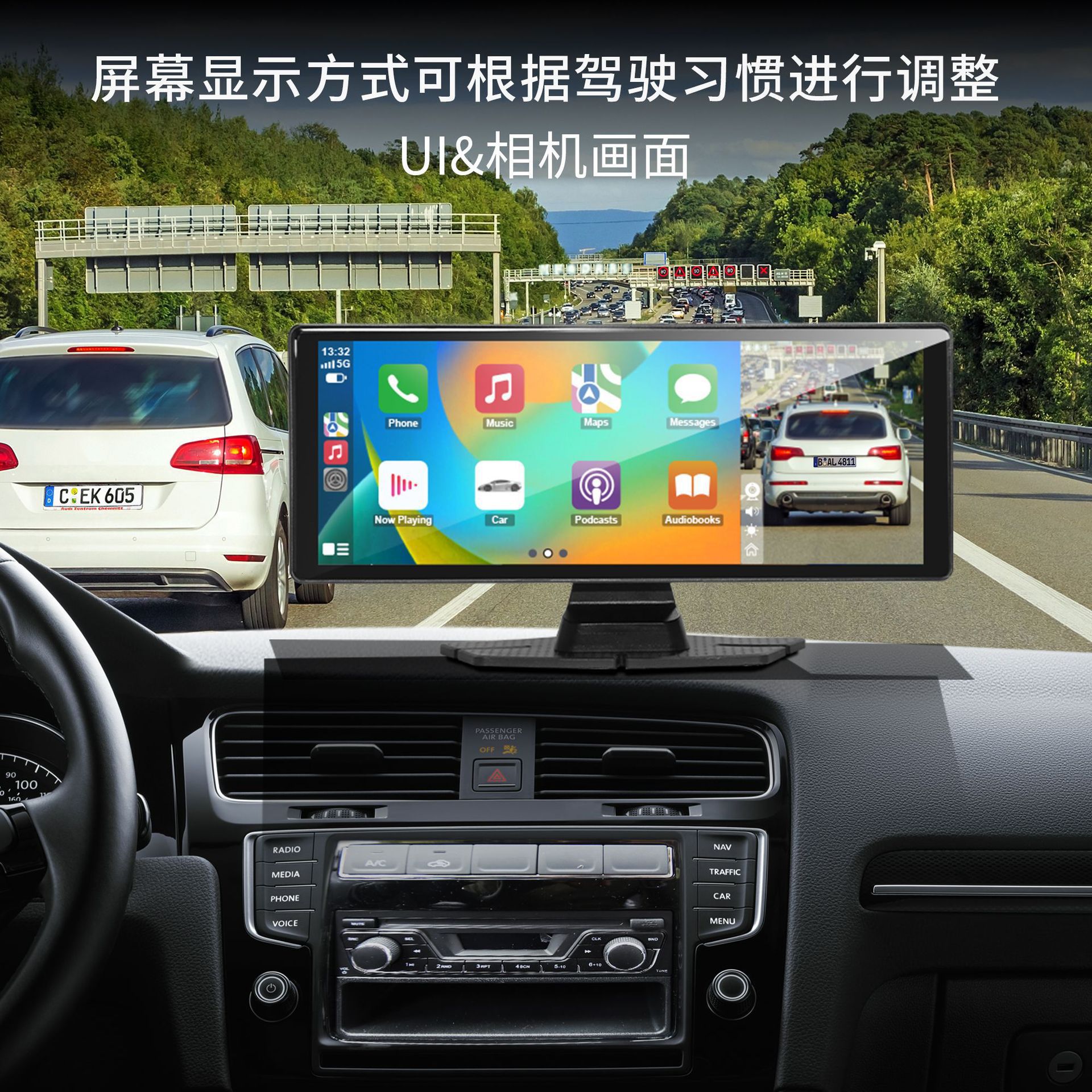 Carplay Dash Cam 4K Front and Rear Dual Recording WiFi Navigation