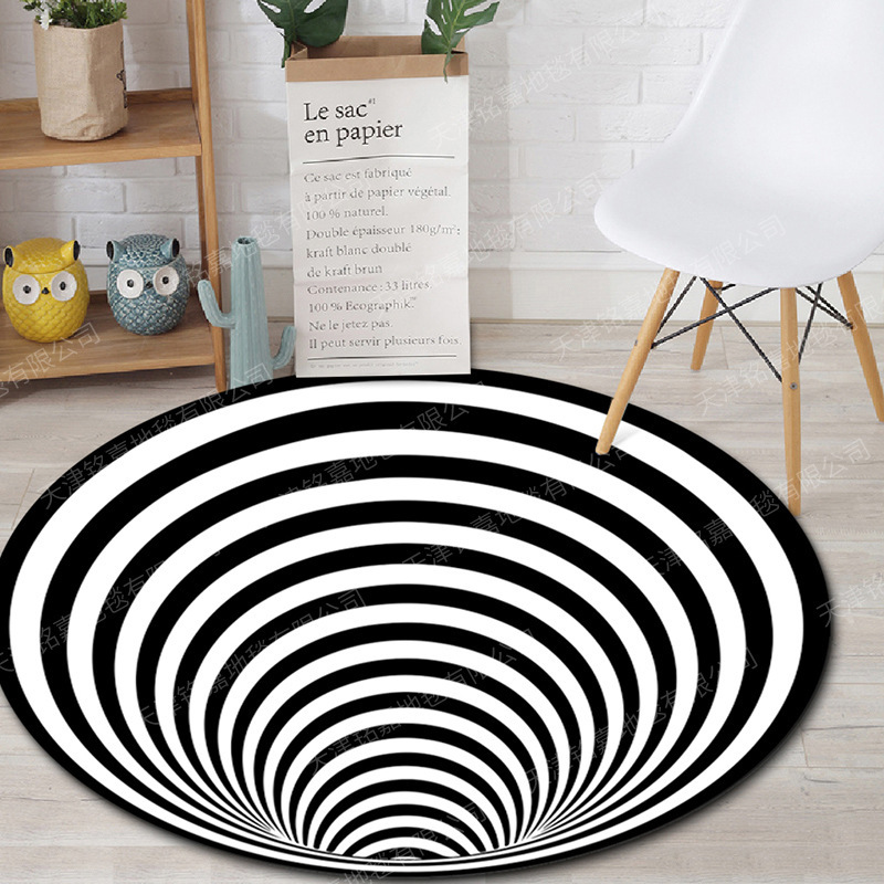 Visión estéreo transfronteriza vértigo alfombra entrada del Hogar sala de estar sofá mesa de café alfombra de piso de ilusión alfombra de terciopelo de cristal