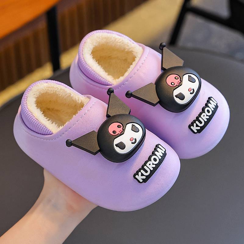 Sanliou otoño y invierno bolsas de niños zapatos de tacones de algodón para niñas calientes y almacenamiento impermeable Lomi zapatillas de algodón para padres e hijos