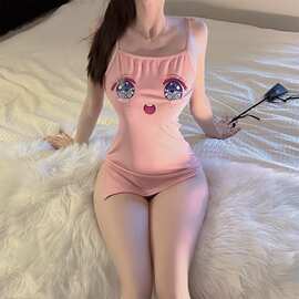 内衣纯情幼态软糯可外穿吊带裙甜美内搭修身清新卡通睡裙