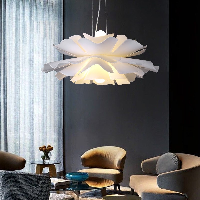Nordic Pendant Cream Style Living Room Lamp Modern Minimalist Restaurant Lamp Designer Creative Petal Bedroom Lamp 2024 Model