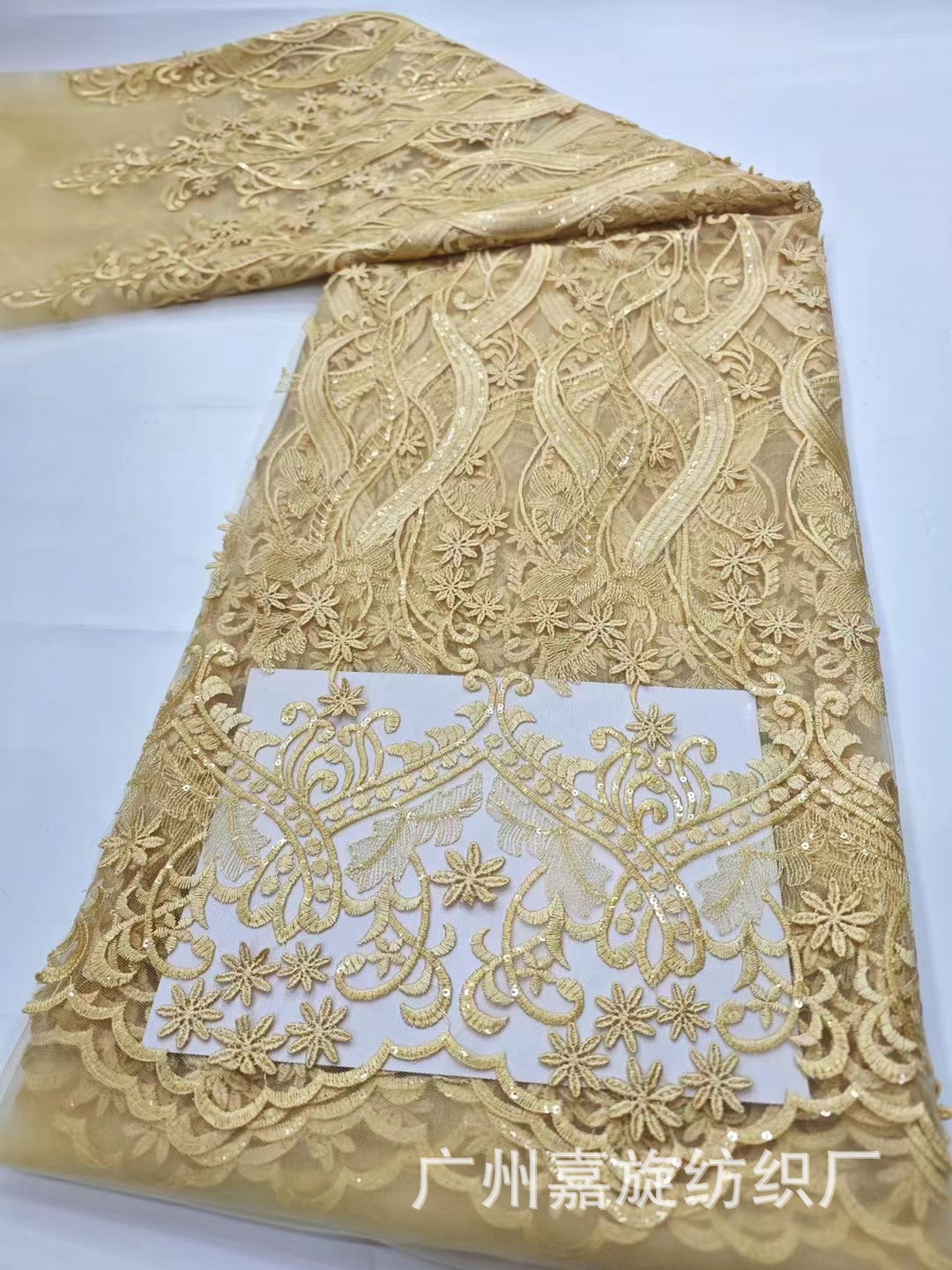 Suave bordado encaje malla color sólido vestidos africanos para mujeres vestido cheongsam bordado tela encaje jx4012