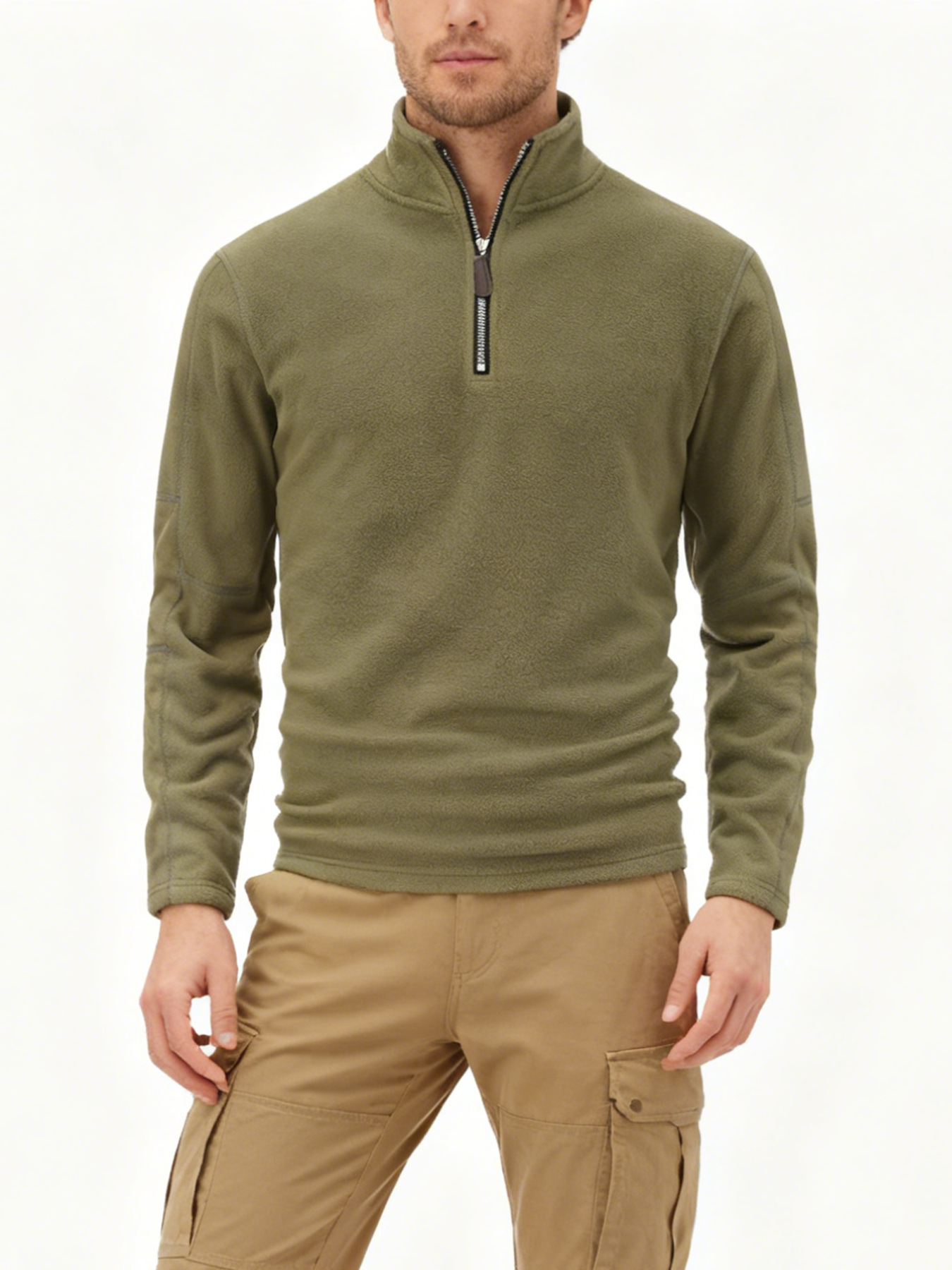 Otoño e invierno transfronterizos, suéter de media cremallera para hombres, 100 trajes de terciopelo empalmados, chaquetas de fitness y carreras para hombres