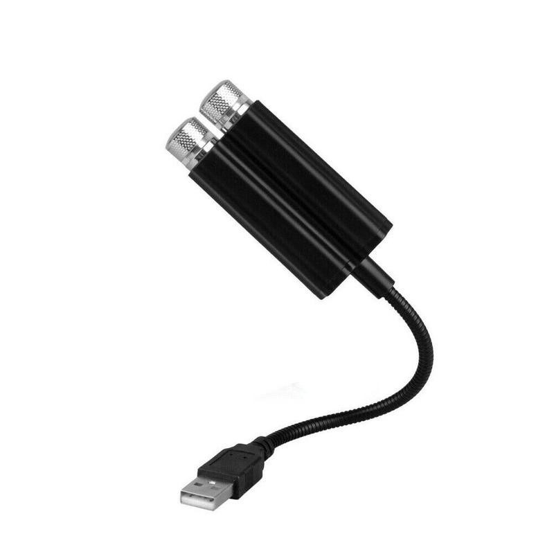 Nueva lámpara de gas de dos colores coche USB luz estrellada giratoria romántica cielo estrellado lámpara de proyección niños mesita de noche luz nocturna