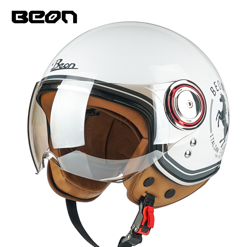 Beon motocicleta retro casco unisex cuatro estaciones universal coche eléctrico medio casco motocicleta 3C y certificación europea verano