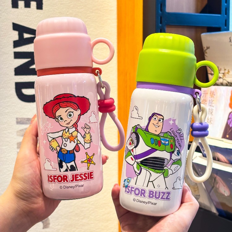 Toy Story Kids Taza de calor especial para niños y niñas para la escuela Taza de agua para estudiantes de primaria Taza de paja de tres usos