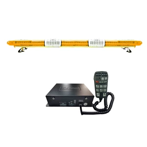 Car LED Roof Long Strip Warning Light Red Blue Yellow Strobe Light 1.8m + Dual Horns + Siren 9400R9