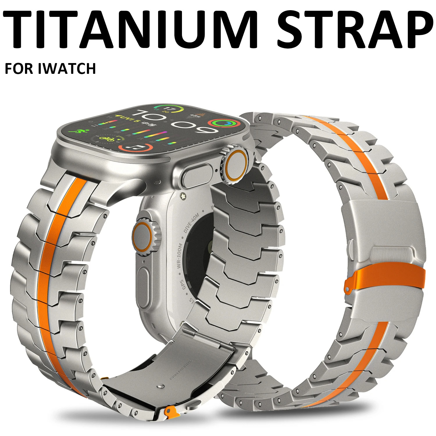 Suitable for apple watch titanium strap 38mm 42mm Iron Man metal smart watch strap