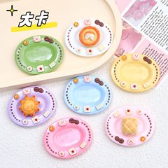 大きいカードのブタの皿の漫画のクリームの樹脂のdiyのアクセサリのヘアピンの穴の靴は装飾の部品の靴の花を掛けます。