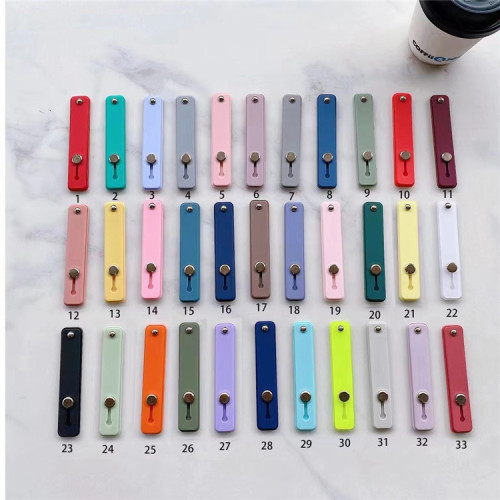 Candy color mobile phone case holder wrist strap support push and stretch color silicone color protective cover ultra-thin universal