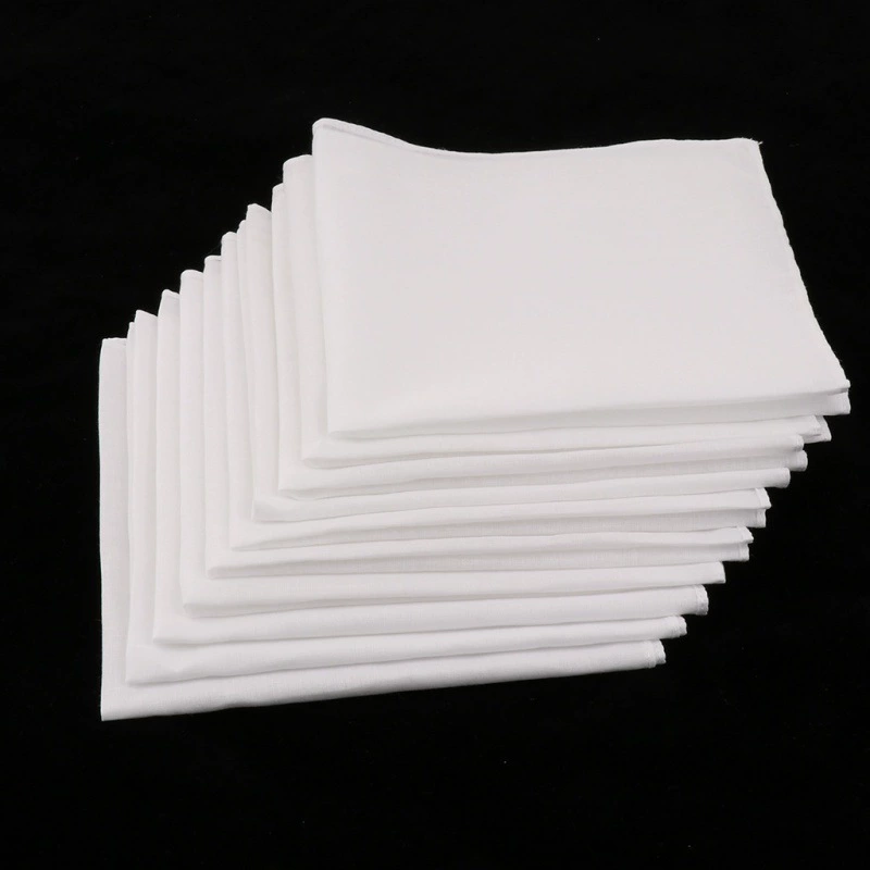 [5/ 10pcs Mens White Handkerchiefs   Cotton Square Super Soft]