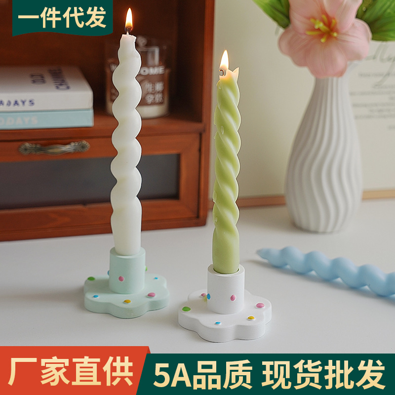 Vela Candelabro Atmósfera Adornos Candelero Decoración de escritorio para el hogar creativo Candelabro Base de vela de aromaterapia de yeso transfronterizo