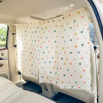 Sunshade Curtain Double-Layer Cotton Yarn – Car curtains - double-layer-yarn-color-love-partition-curtain