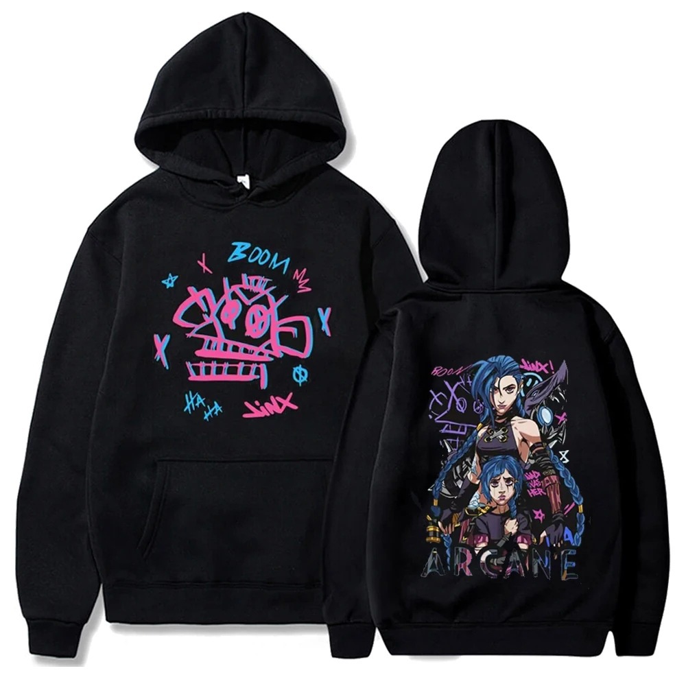 Anime Arcane Jinx Hoodies Graffiti Cartoon Hoodie Harajuku