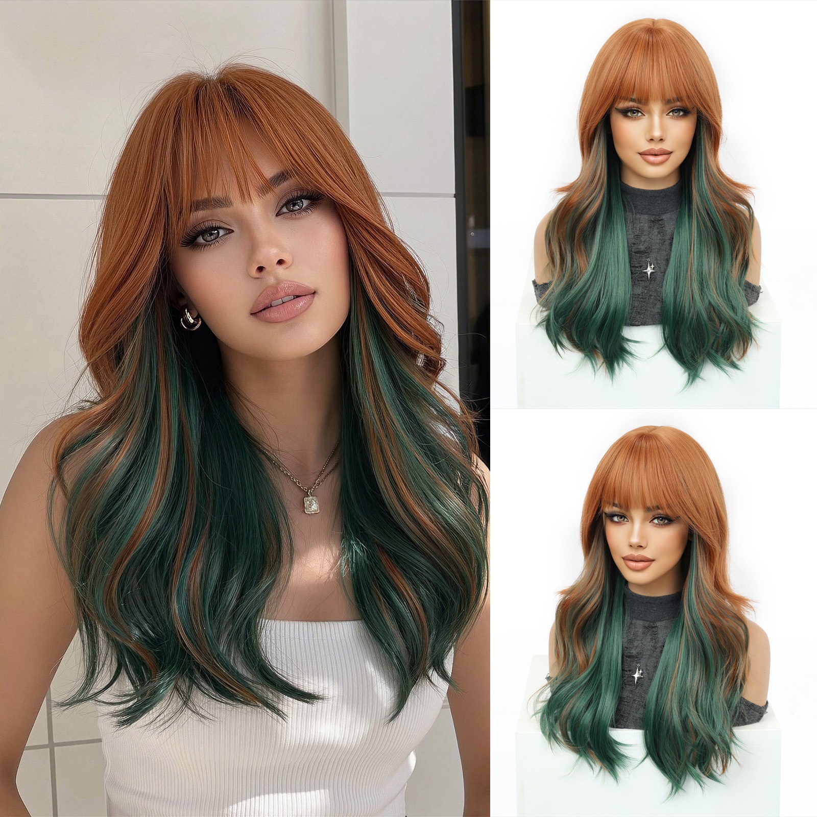 Perucas transfronterizas de comercio exterior para mujeres cubierta de cabeza de Navidad Halloween trajes de cosplay ondas gigantescas pelucas