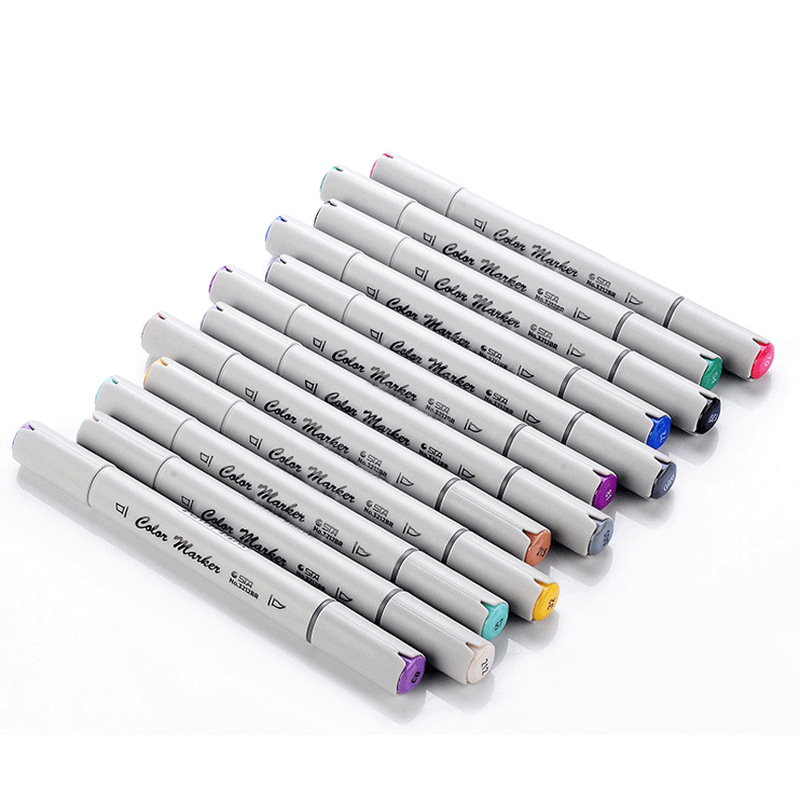 STA 3212br rotulador de cabeza suave pintado a mano diseño de dibujos animados de doble cabeza de alcohol aceitoso solo auto-seleccionado solo