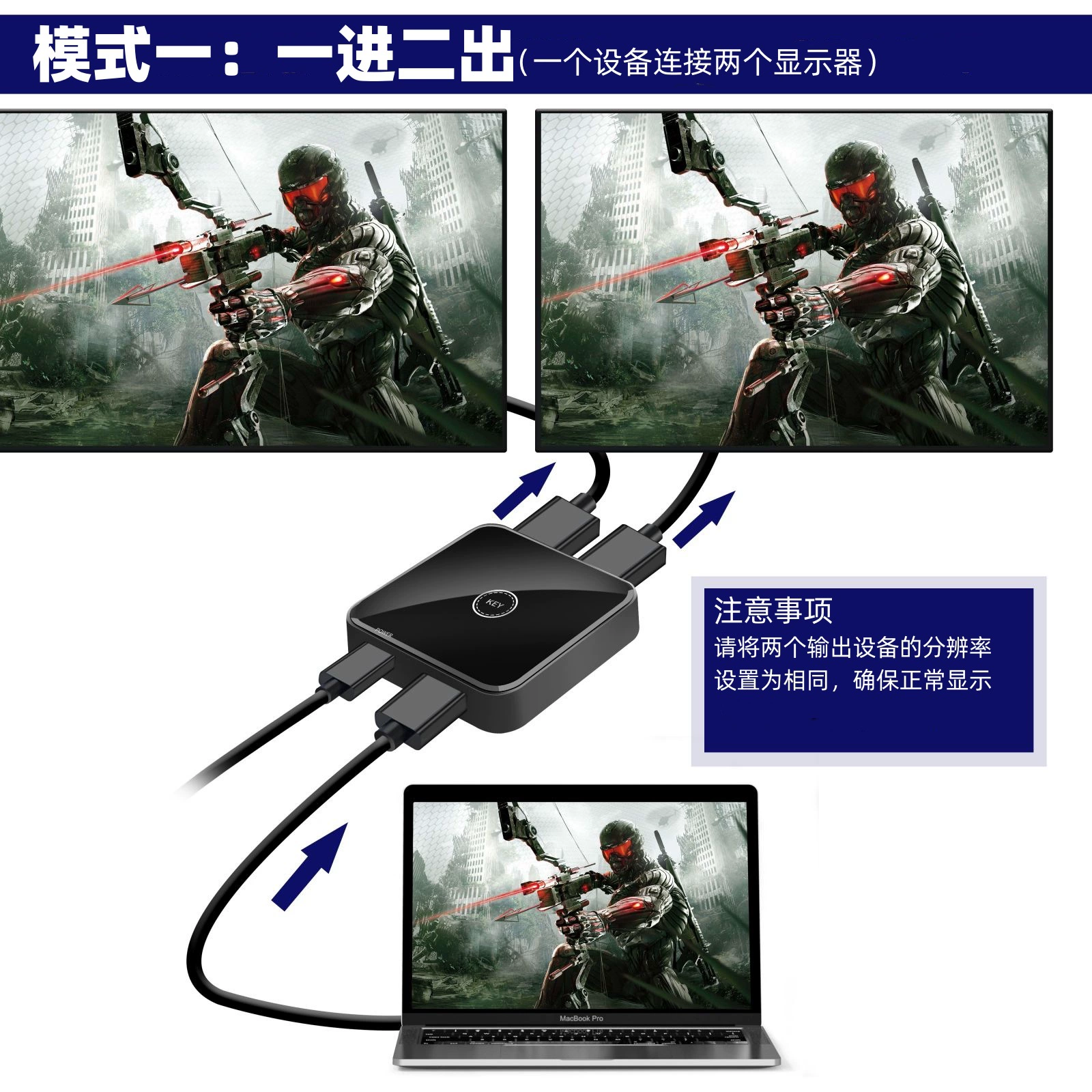 HDMI коммутатор 4K60HZ от одного к двум сплиттер HD частота видео разделитель один вход и два выхода двухсторонний переключатель