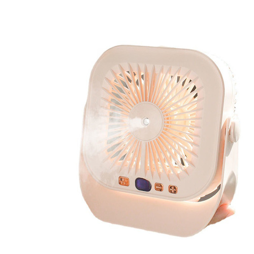 Home desktop USB charging dual spray humidifier water supply table fan small air conditioner two-in-one office electric fan wholesale 