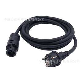 欧规插头橡胶线转太阳能光伏微型逆变器BC01公母接头IP44防水线