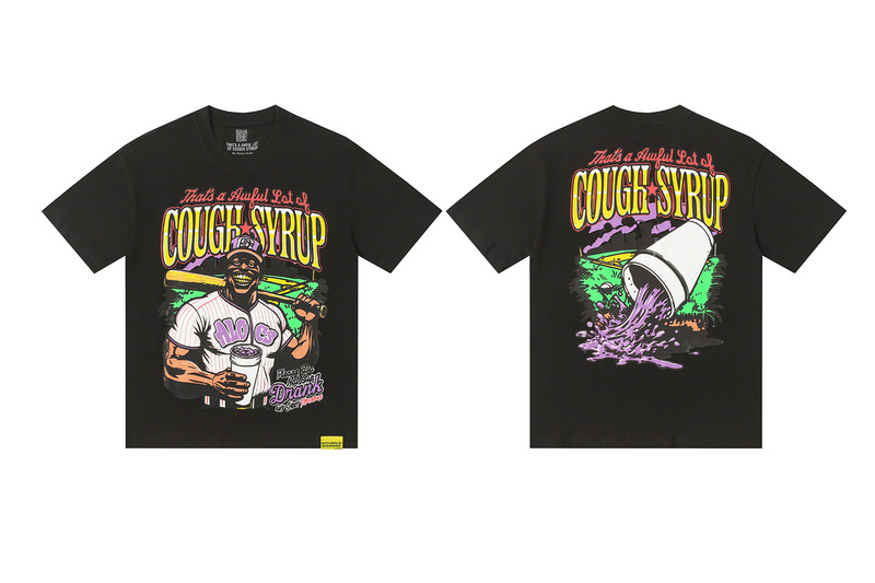 あれ。 SA AWFUL LOT OF COUGH SYRUP メンズ ヒップホップ ラップコラボ 半袖Tシャツ|undefined