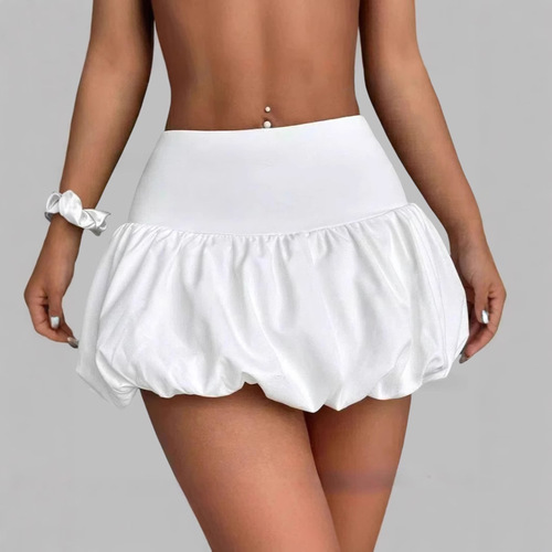 2025 Sexy Women's Wear New Fashionable Bubble Dress High Waist Anti-See-through Lining Half-length Skirt 