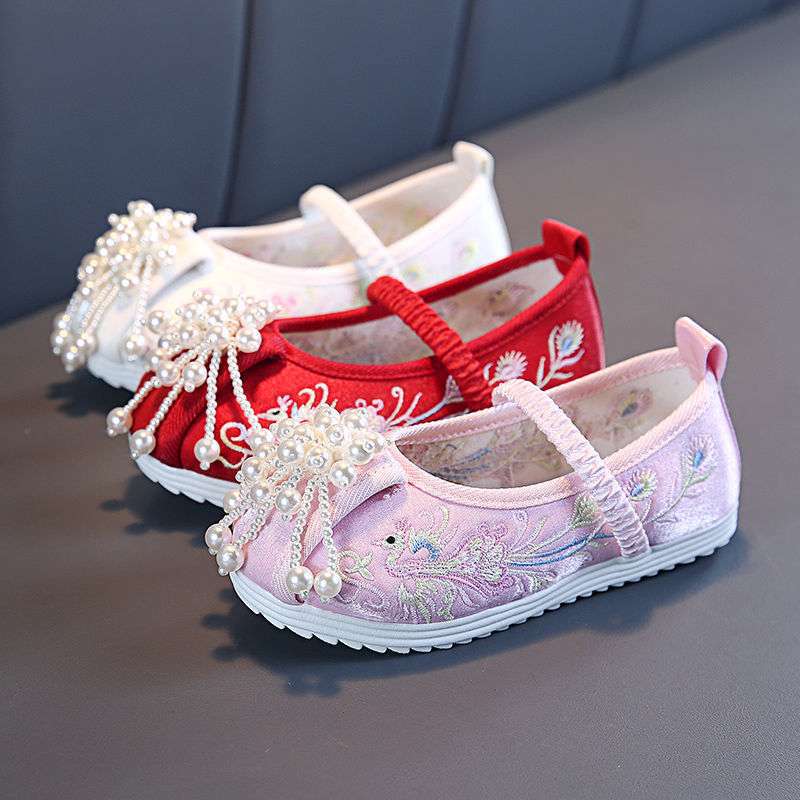 Children's Shoes, Girls' Han Dynasty Shoes, Old Northern Cloth Shoes, Ethnic Style Embroidered Shoes, Ancient Style Dance Shoes, Cheongsam Shoes