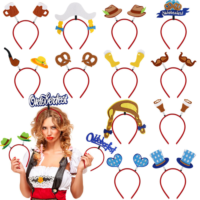 New German Oktoberfest Decorative Headband Holiday Party Photo Props Beer Maid Maid Headband
