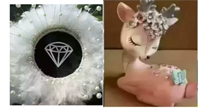 a High-End Feel, Dashboard Safe | Car ornaments - big-deer-diamond-crystal-bead-feather-cushion