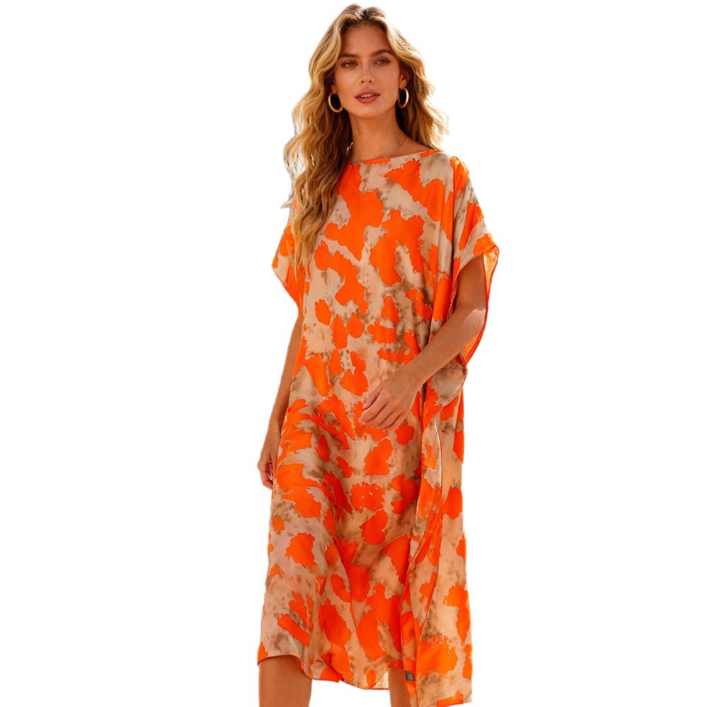 2026 explosión de ropa de moda europea y americana de playa bikini blusa de color brillante falda protectora solar doble color chal