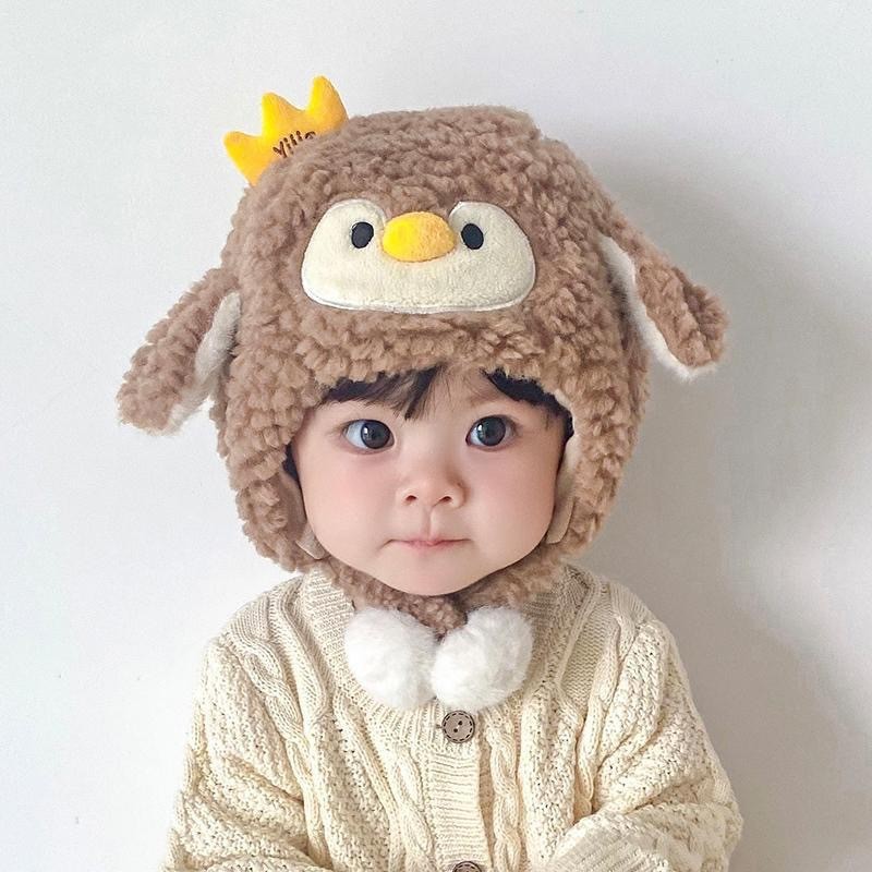 Sombreros de invierno para bebés, gorras de protección de orejas, gorras de peluche para bebés, niñas y niñas, otoño y invierno, gorras de rayos
