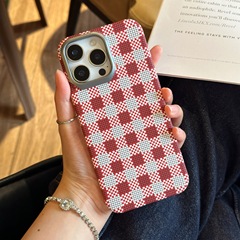 适用iPhone17格栅凯夫拉肤感磨砂手机壳苹果16超薄PC防摔保护套15