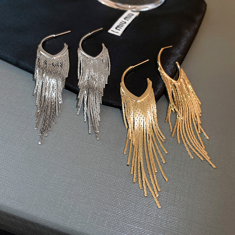 1 Pair Fashion Tassel Metal Women's Drop Earrings display picture 1