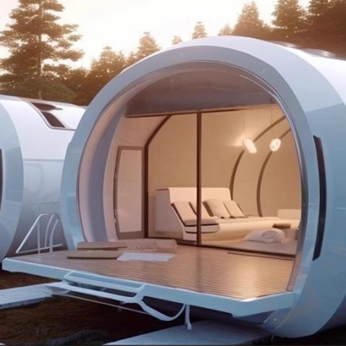 Residencia al aire libre cápsula de manzana cápsula espacial sala de tablero móvil contenedor sala de exposiciones móvil lugar escénico actividad de salón