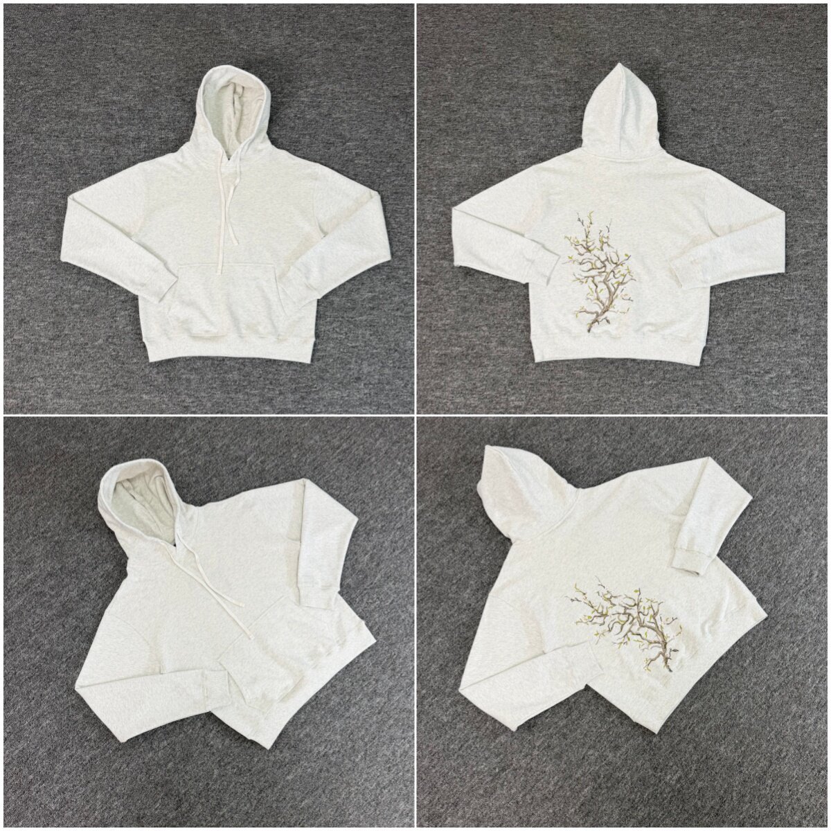 Derschutze new floral embroidered logo, trendy high-street style, loose-fitting, casual, and versatile hooded sweatshirt for men