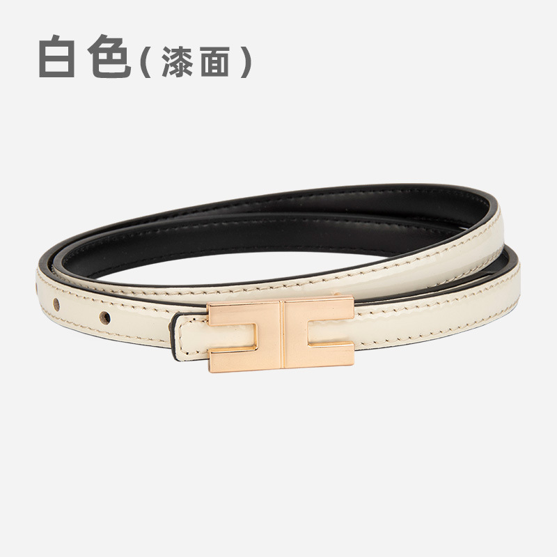 厂家直销真皮女士细腰带装饰连衣裙带裤带高级头层牛皮漆面皮带女|undefined