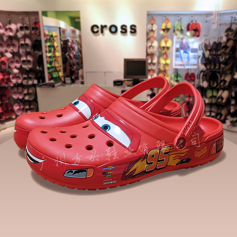 Cross Adult Clogs 95 Car Flashing Star Print Outer Wear Big Children's Beach Shoes Toe-Toe Slippers Sandals Cross Adult Clogs 95 Car Flashing Star Print Outer Wear Big Children's Beach Shoes Toe-Toe Slippers Sandals